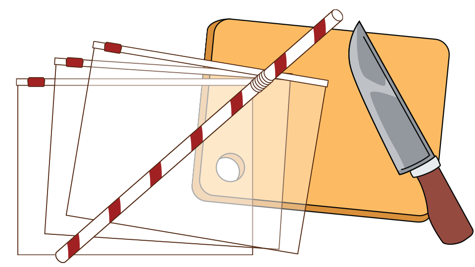 knife and cutting board