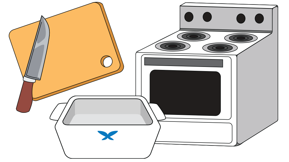 knife and cutting board