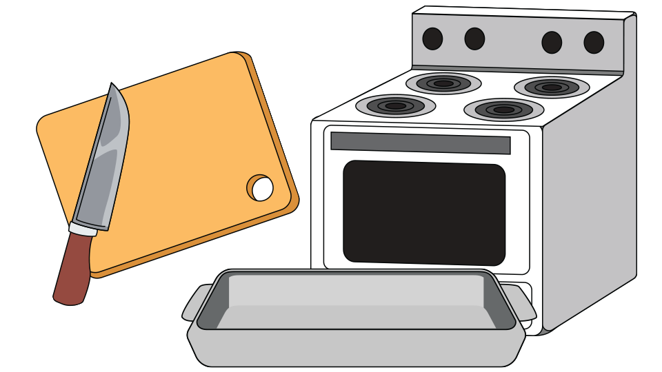 knife and cutting board