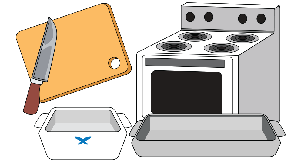 knife and cutting board